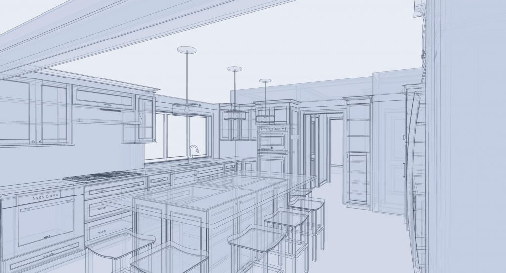 Design Build 3D Sketch Kitchen Plans by Jensen Hus 