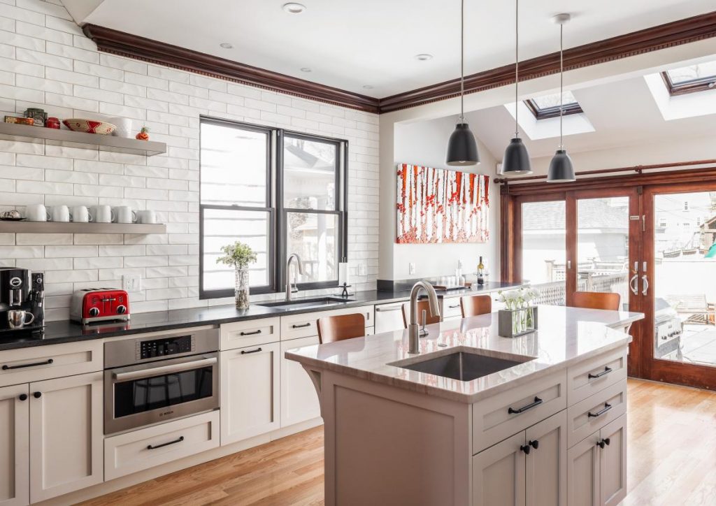 Contemporary Kitchen Remodel in Roxbury MA by Jensen Hus Design Build