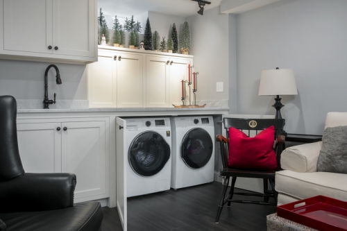 Washer Dryer Wellesley Basement Contemporary Design Build