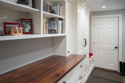 Seating and Shelving Wellesley Basement Contemporary Design Build