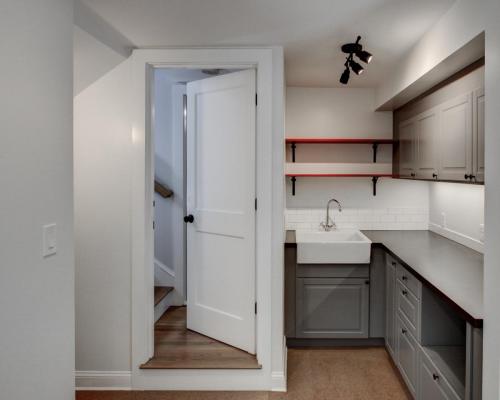 Basement Kitchenette Watertown MA Contemporary Design Build