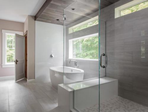 Shower Glass and Tub Contemporary Design Sherborn MA