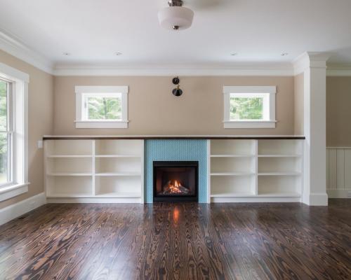 Living Room Fireplace Contemporary Design Sherborn MA