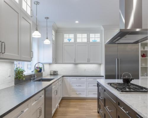 Full Kitchen Remodel Island Contemporary Design Acton MA