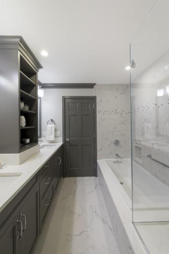 Master Bathroom Facing Door Contemporary Design Acton MA 