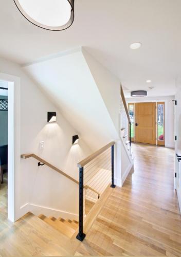 Cable Rail Stairs and Step Lights Contemporary Design in Weston MA