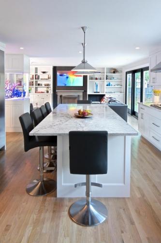 Kitchen Island Contemporary Design in Weston MA