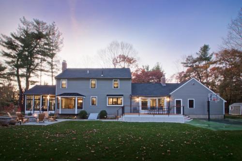 Back Yard Finished Contemporary Design Home in Weston MA